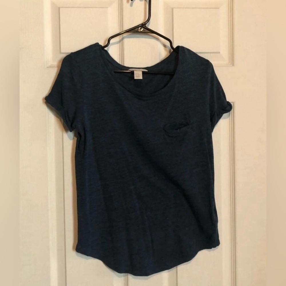 H&M Basics T-shirt with Pocket Blue XS